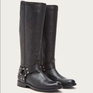 Frye Phillip harness tall boots black